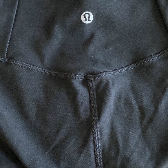 Lululemon full length leggings. EXCELLENT condition. Minimally used. Black/pink - Picture 2 of 8